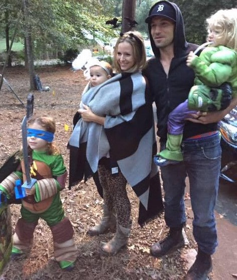 Picture of Erin Angle, her husband Jon Bernthal, and their children Henry Bernthal, Billy Bernthal, and Adeline Bernthal